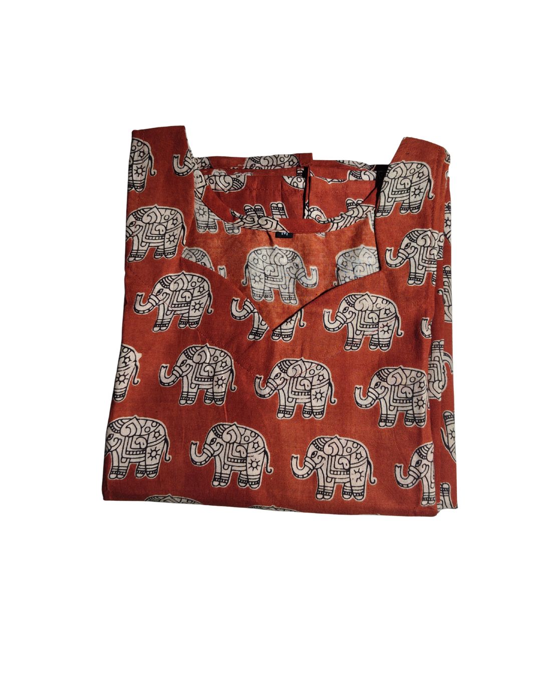 Kalamkari Straight Kurti with Elephant Motif