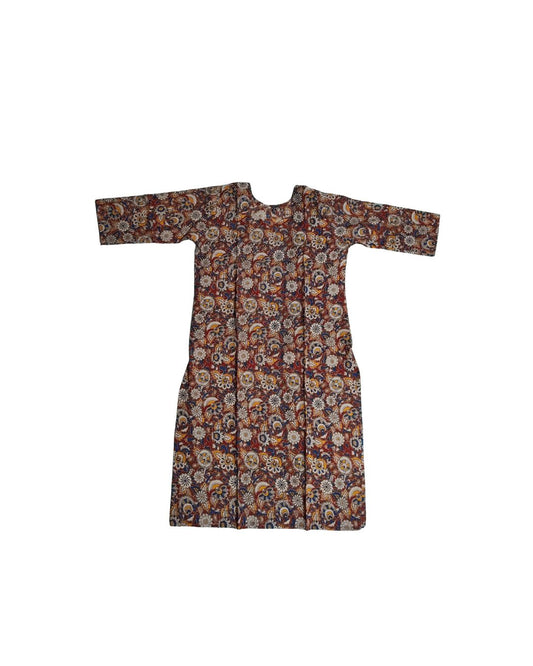 Kalamkari Straight Kurti with Floral Motifs