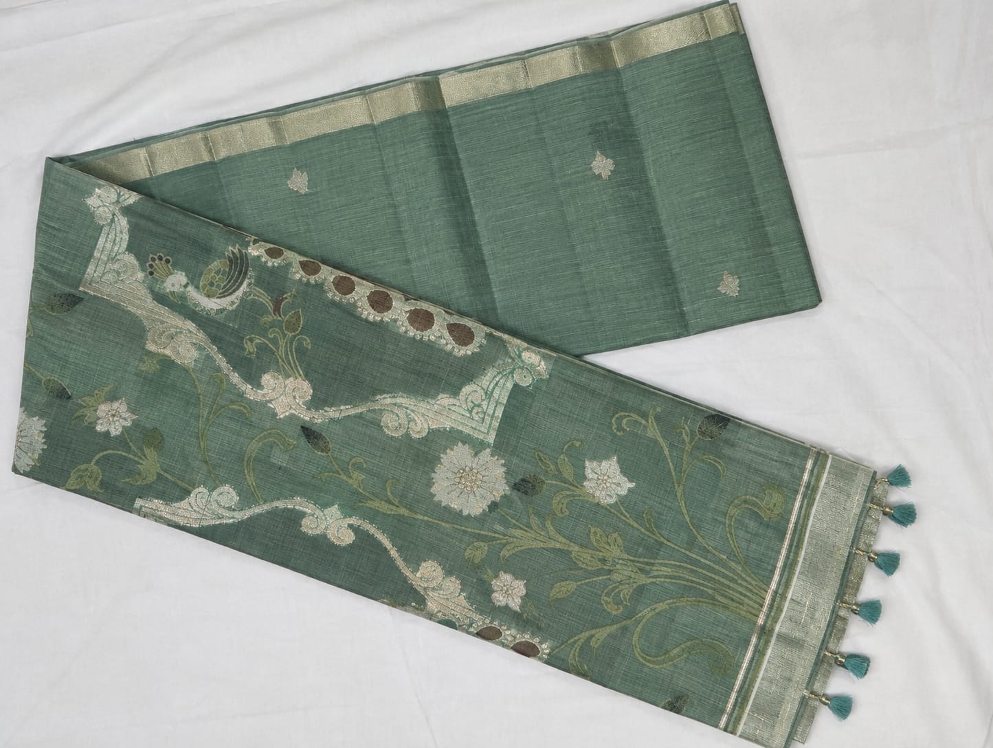 PREMIUM - LINEN JAMDHANI SAREE (VAJ3)