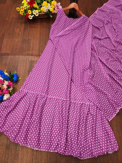 2014 PINK BUTTI SAREE GOWN