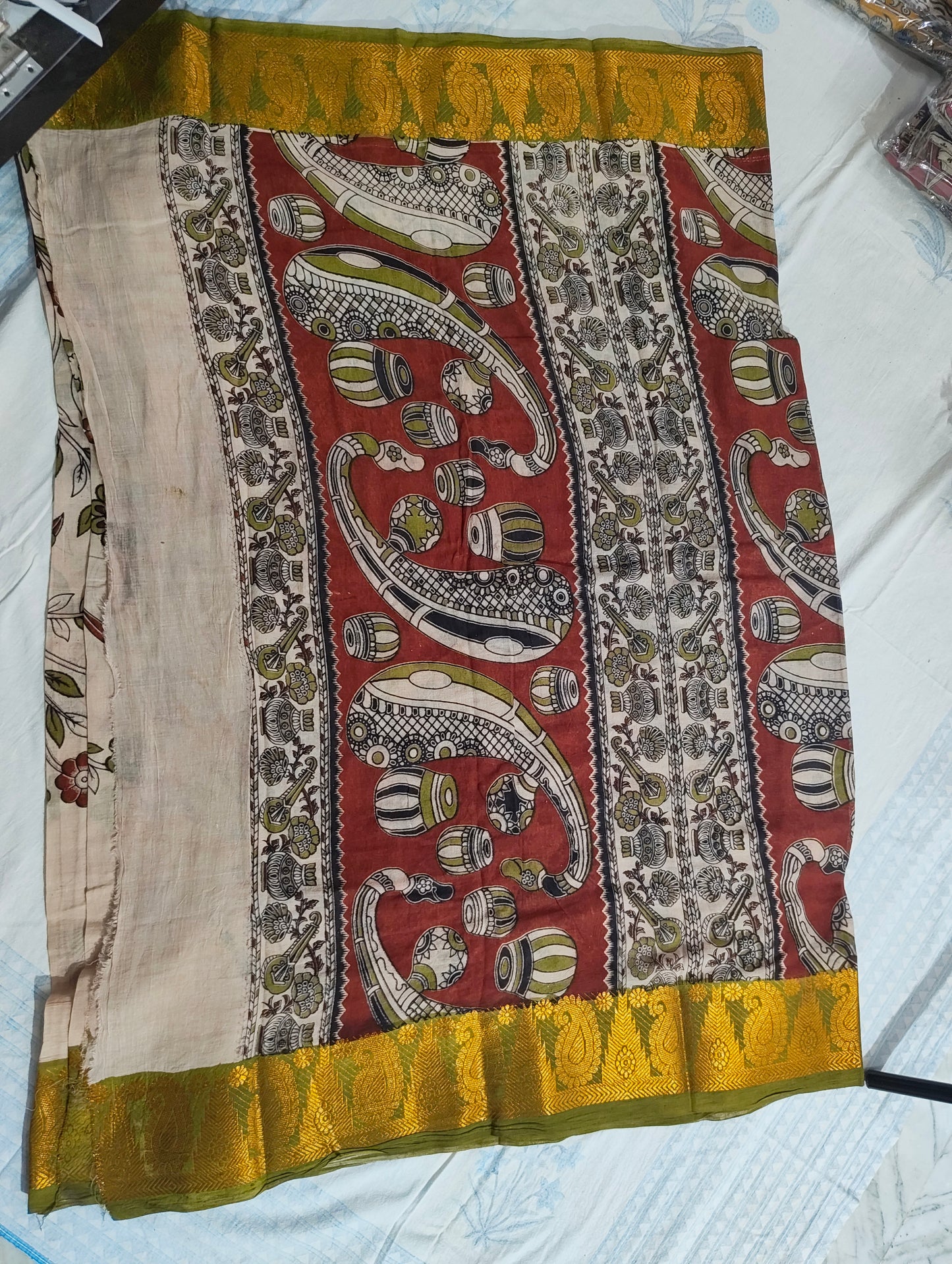 Kalmkari Soft Cotton with Kanchi Border ( VAK18 )