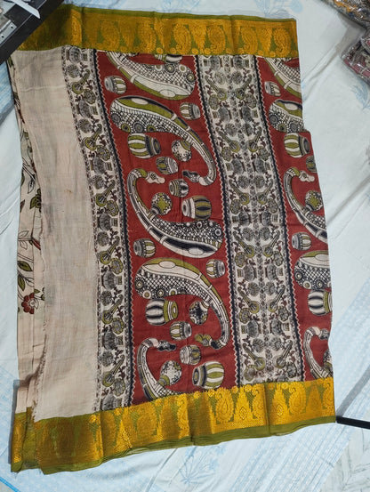Kalmkari Soft Cotton with Kanchi Border ( VAK18 )
