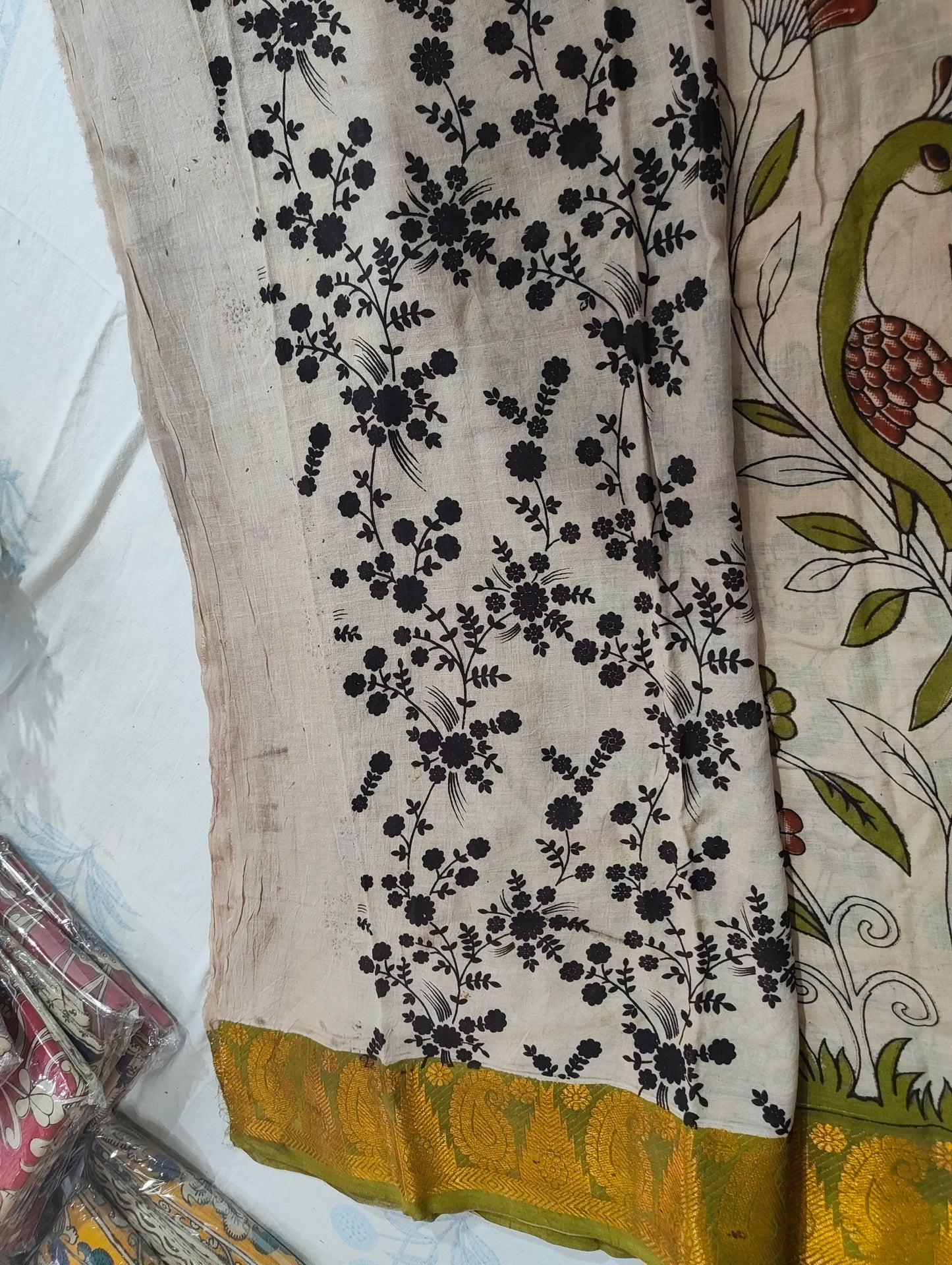 Kalmkari Soft Cotton with Kanchi Border ( VAK18 )