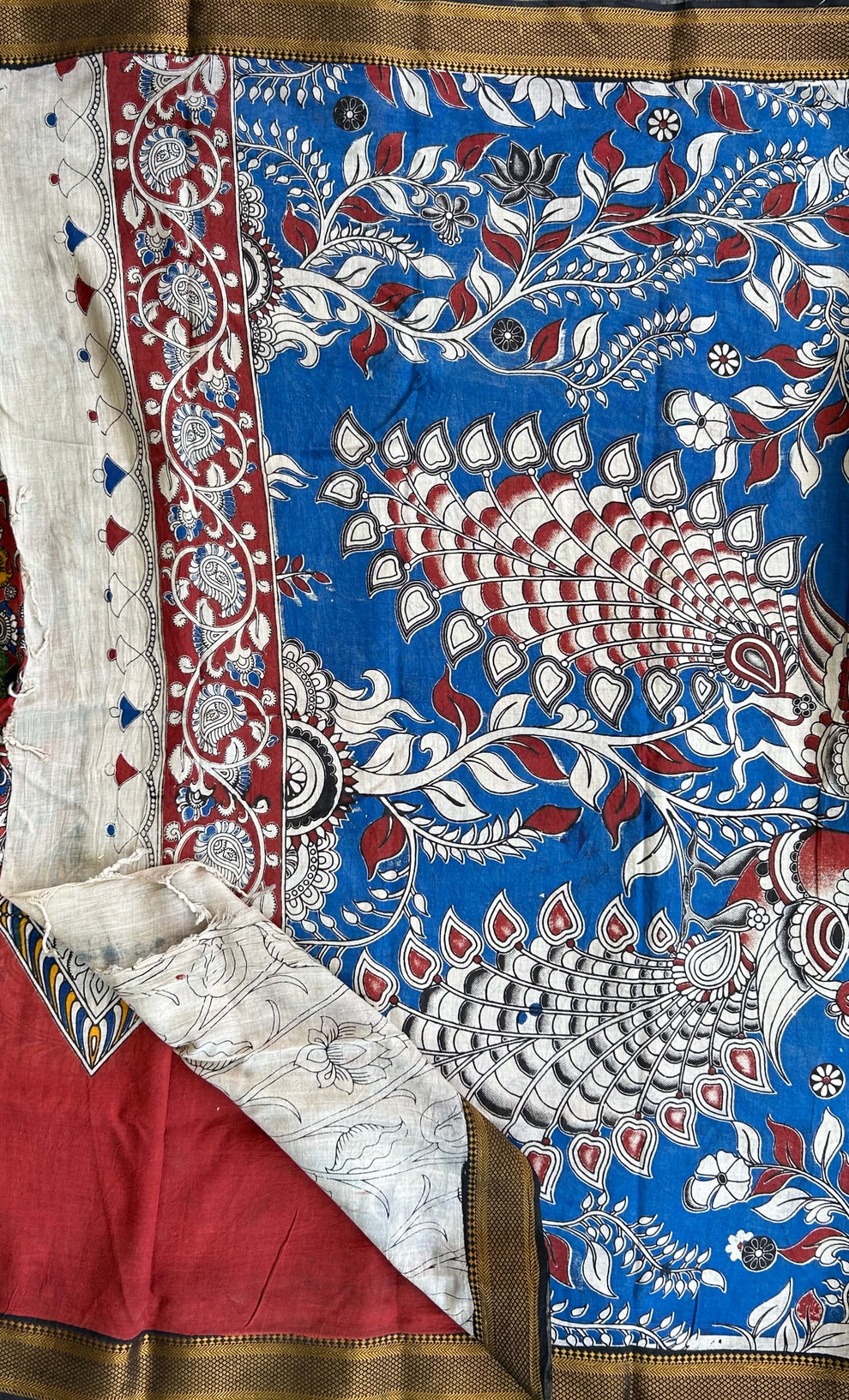 Kalamkari Cotton Nizam Border Saree- (VAN21)