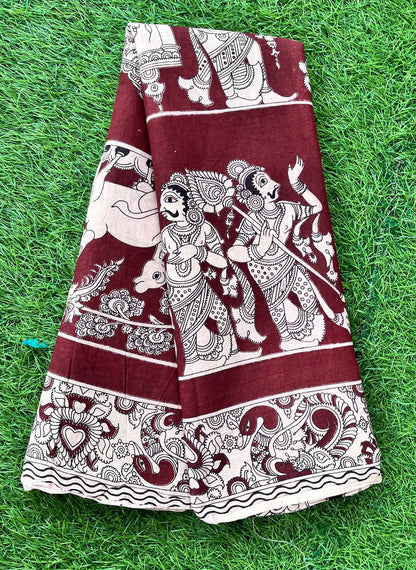 Kalmkari Soft Cotton Saree ( VA14 )