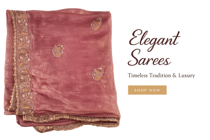 Mauve pink shade Embroidered Saree