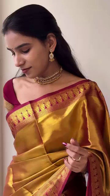 Golden Ember Silk Saree